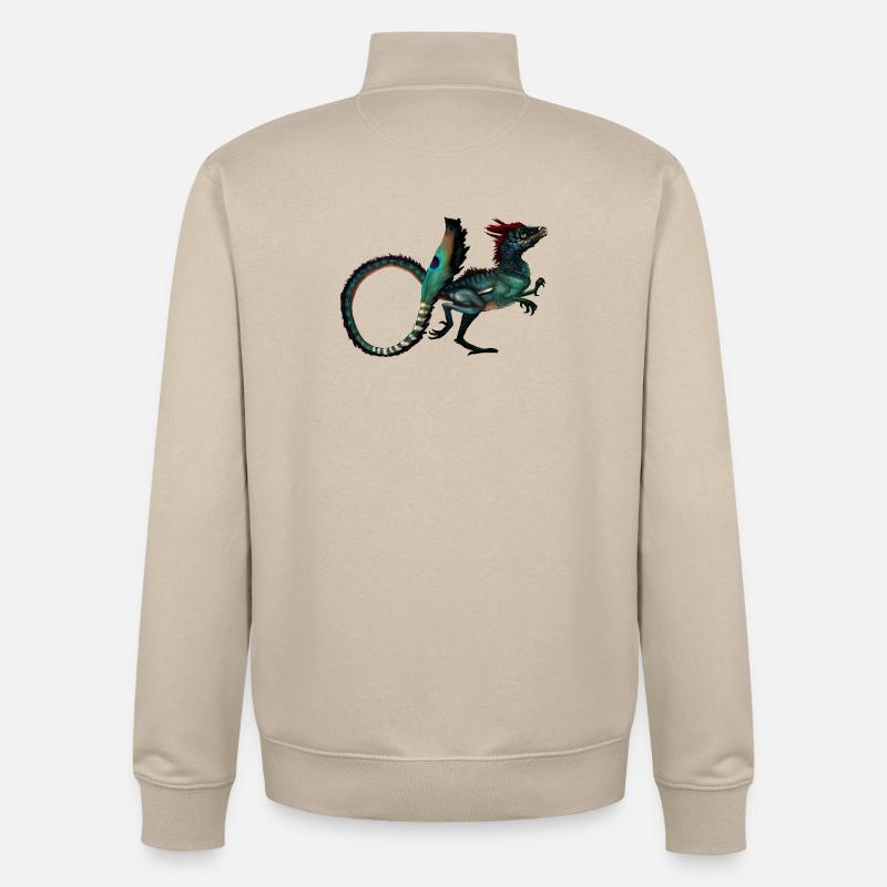 dinosaure - Sweat zippé unisexe en coton bio Stanley/Stella - beige crème