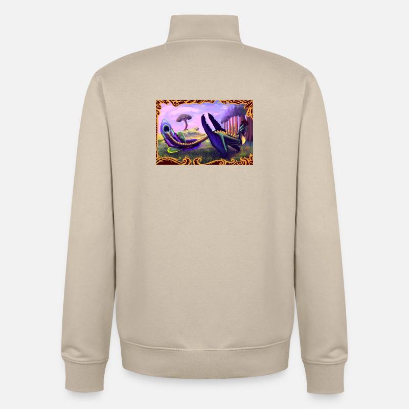 Dinosaur - Unisex Organic Zip Sweatshirt by Stanley/Stella - desert dust