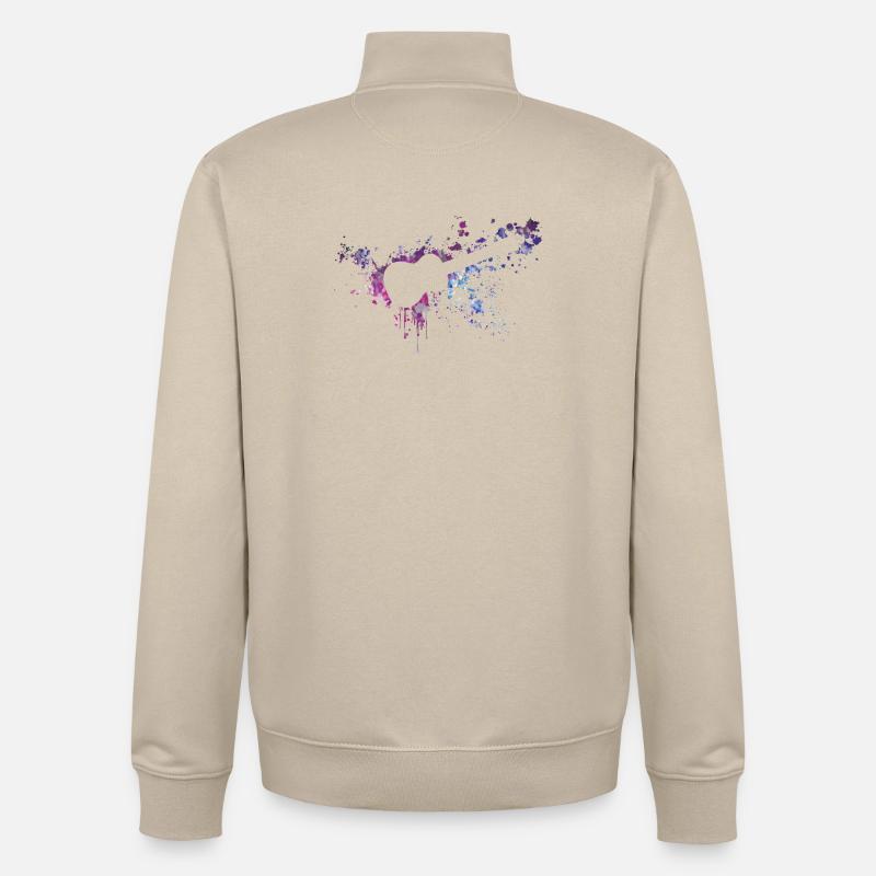 ukulélé splash - Sweat zippé unisexe en coton bio Stanley/Stella - beige crème