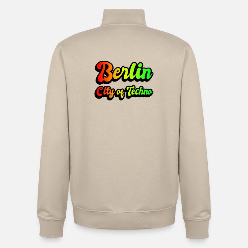 Berlin Stadt des Technos Regenbogen - Unisex Organic Zip Sweatshirt von Stanley/Stella - Cremebeige