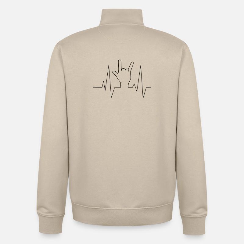 Frequenz Musik - Unisex Organic Zip Sweatshirt von Stanley/Stella - Cremebeige