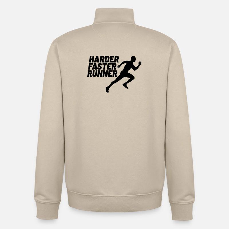 coureur plus dur et plus rapide - Sweat zippé unisexe en coton bio Stanley/Stella - beige crème