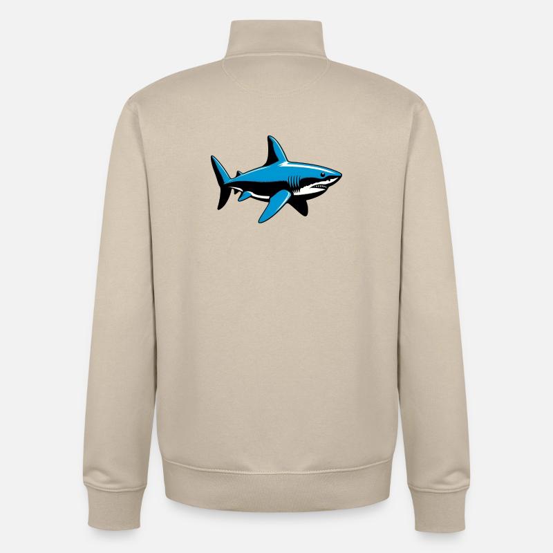 Requin - Sweat zippé unisexe en coton bio Stanley/Stella - beige crème