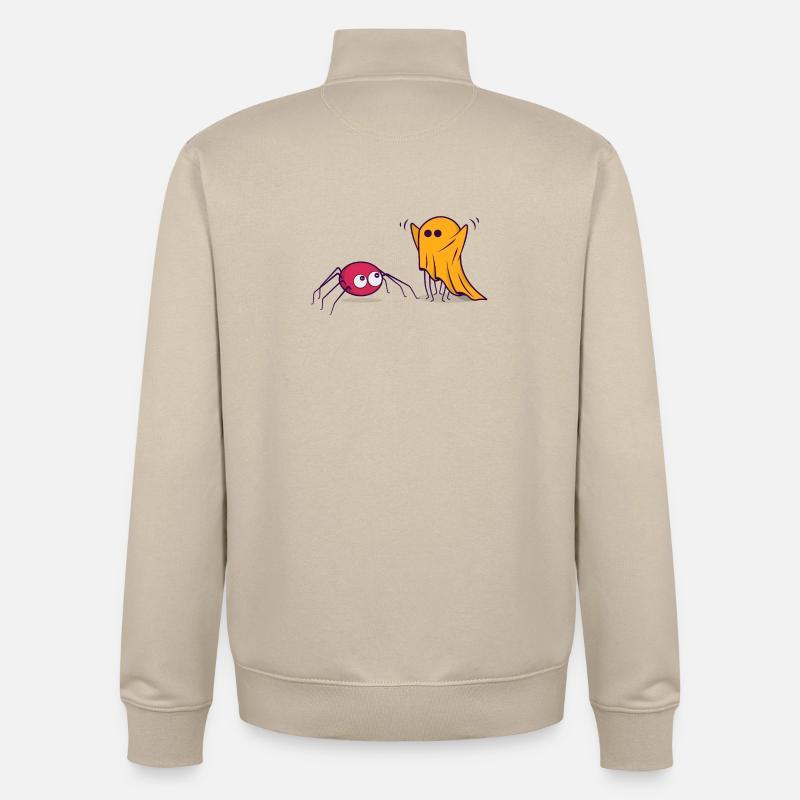 Halloween Spinne Geist Comic Cartoon Comic - Unisex Organic Zip Sweatshirt von Stanley/Stella - Cremebeige