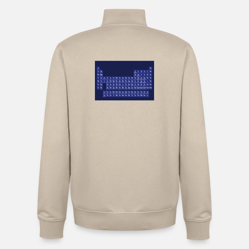 Le tableau périodique des éléments - Sweat zippé unisexe en coton bio Stanley/Stella - beige crème