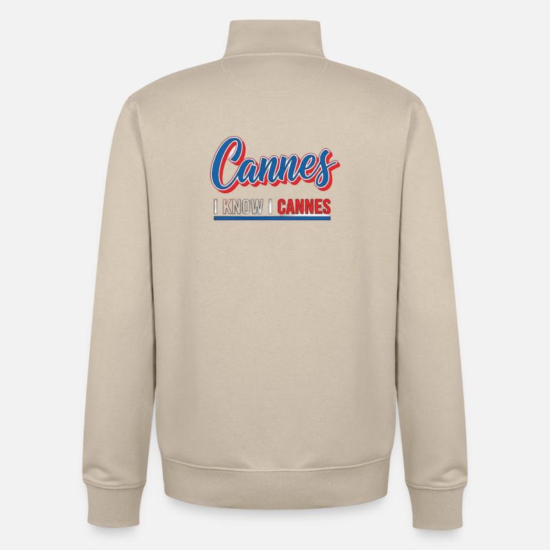 I know I Cannes Retro Design - Unisex Organic Zip Sweatshirt von Stanley/Stella - Cremebeige