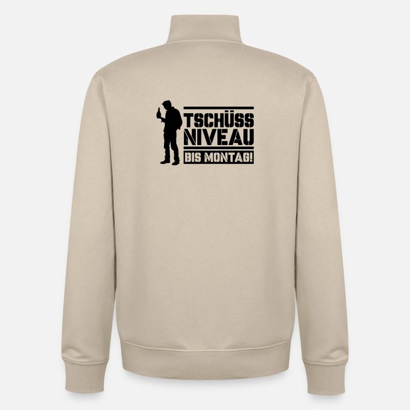 Bye bye level until Monday - Unisex Organic Zip Sweatshirt by Stanley/Stella - desert dust