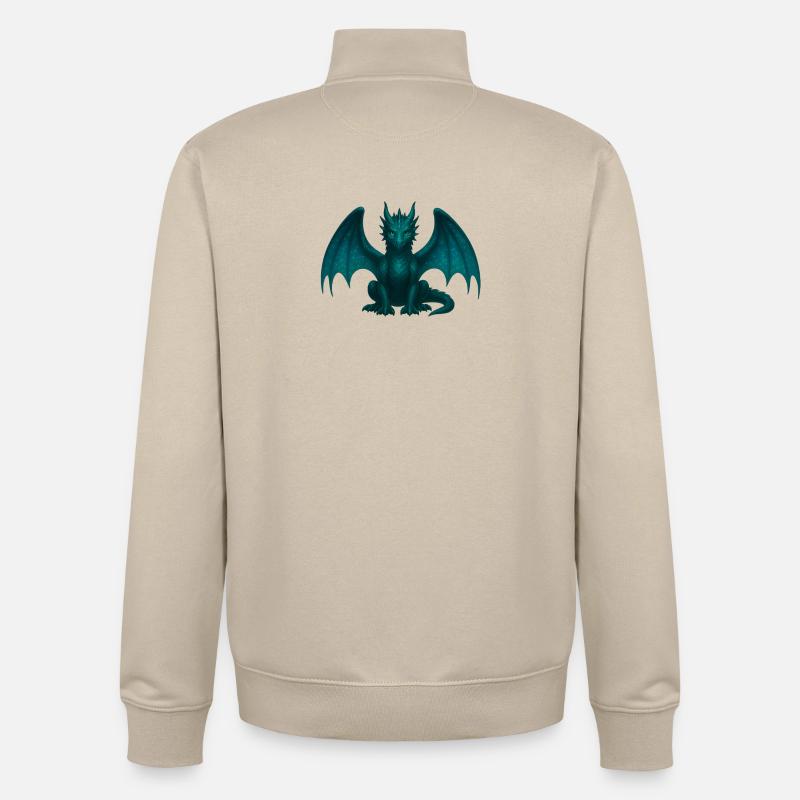 Dragon d’éther – Magie et transformation - Sweat zippé unisexe en coton bio Stanley/Stella - beige crème
