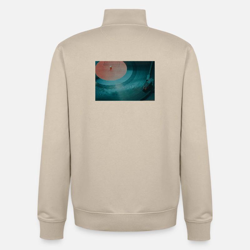 Turntable in a triangle pattern - Unisex Organic Zip Sweatshirt by Stanley/Stella - desert dust