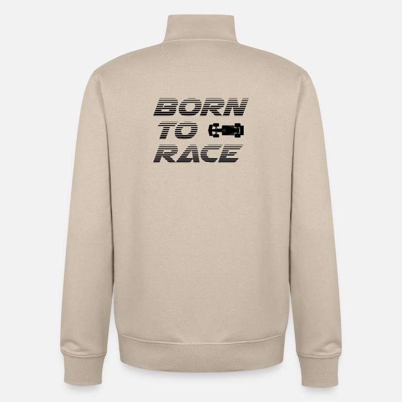 Né pour la course - Sweat zippé unisexe en coton bio Stanley/Stella - beige crème