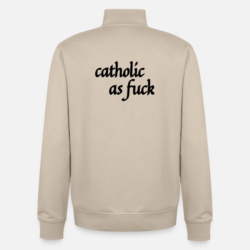 catholique à mort - Sweat zippé unisexe en coton bio Stanley/Stella - beige crème