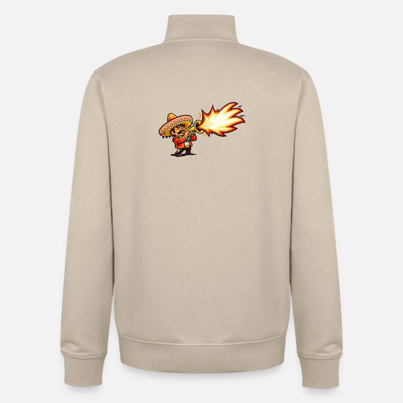 Tempête de feu mariachi - Sweat zippé unisexe en coton bio Stanley/Stella - beige crème