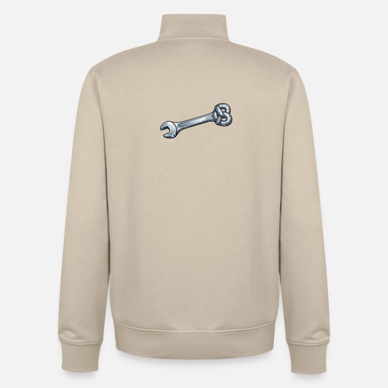 Clef à molette Bretzel - Sweat zippé unisexe en coton bio Stanley/Stella - beige crème