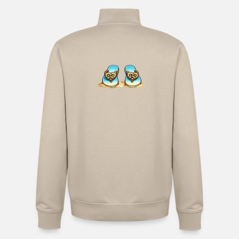 Blue Pretzel Bow Beach Flip-Flops - Unisex Organic Zip Sweatshirt von Stanley/Stella - Cremebeige