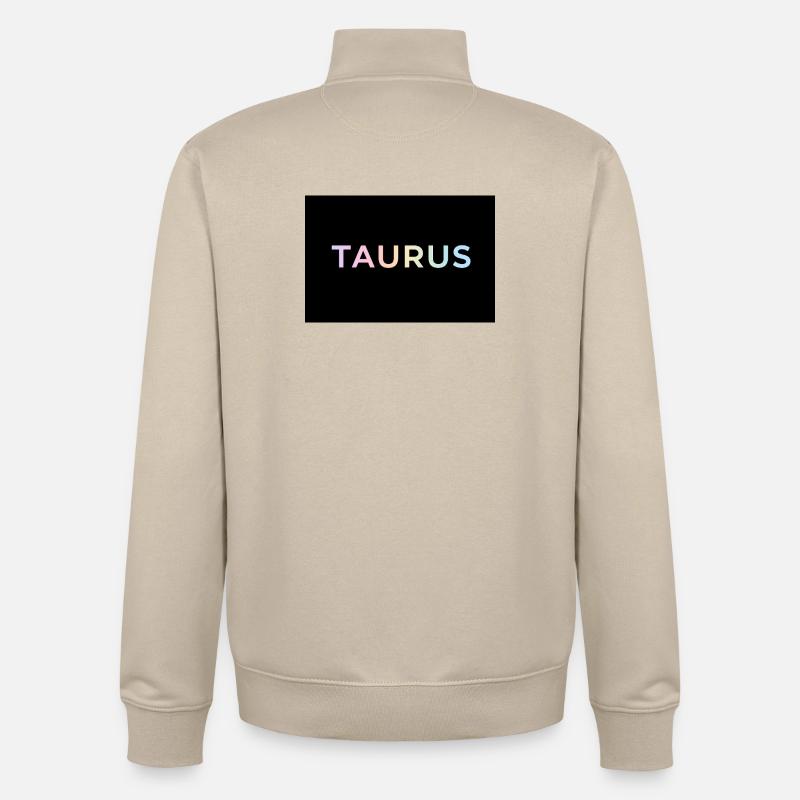 Taurus Gradient Typography - Unisex Organic Zip Sweatshirt by Stanley/Stella - desert dust