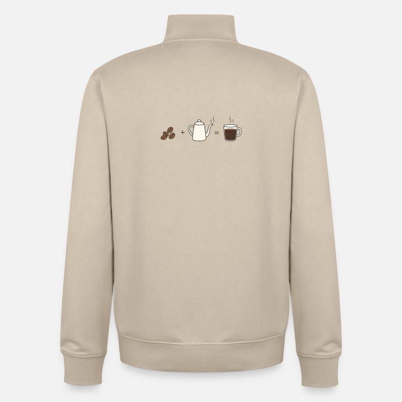 Recette de café - Sweat zippé unisexe en coton bio Stanley/Stella - beige crème