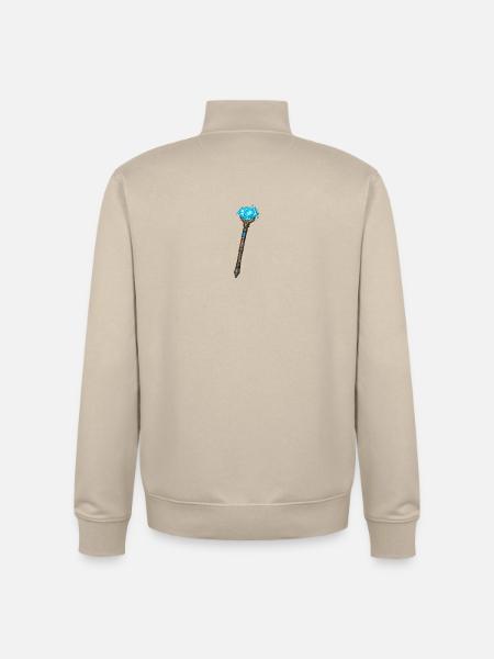 Magischer Kristallstab Blau - Unisex Organic Zip Sweatshirt von Stanley/Stella - Cremebeige