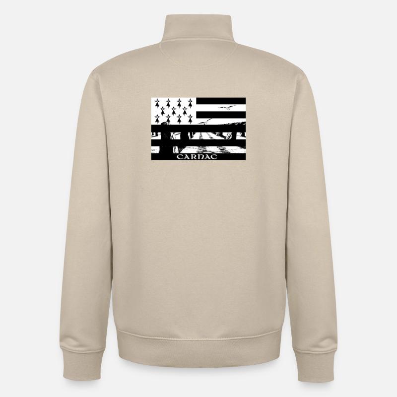 CARNAC - Sweat zippé unisexe en coton bio Stanley/Stella - beige crème