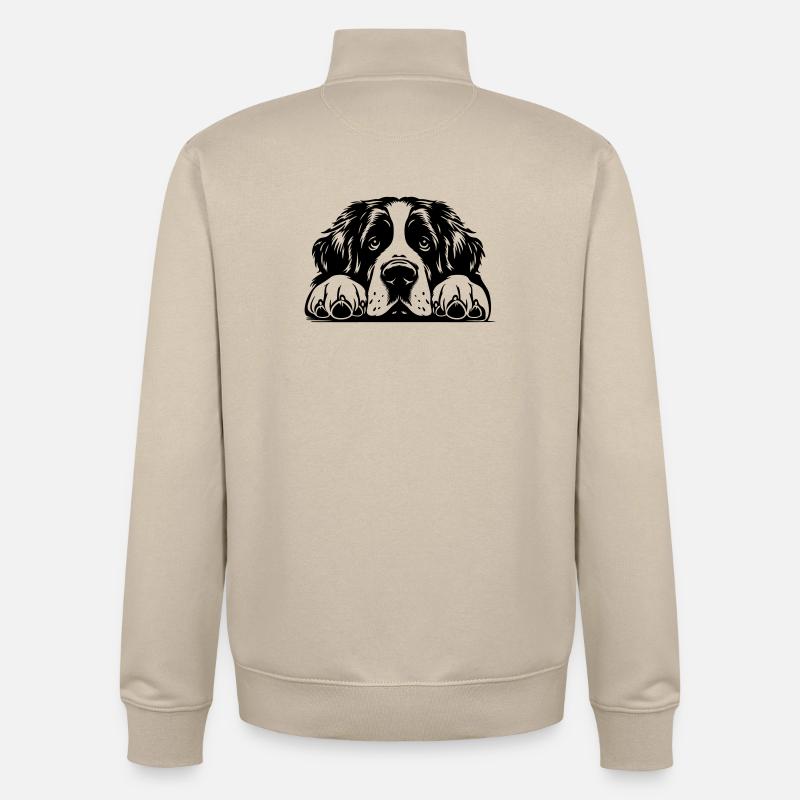 Tête de Saint-Bernard avec pattes - Sweat zippé unisexe en coton bio Stanley/Stella - beige crème