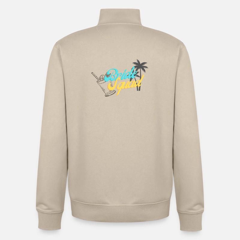 Bride Squad Tropical Sunset Design - Unisex Organic Zip Sweatshirt by Stanley/Stella - desert dust
