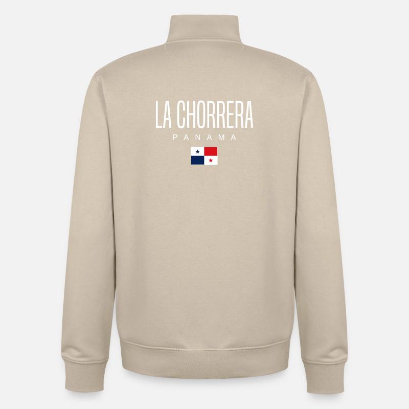 La Chorrera Panama Panaméen - Sweat zippé unisexe en coton bio Stanley/Stella - beige crème