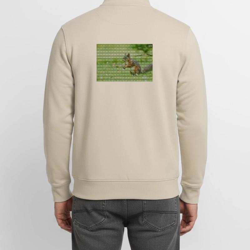 Squirrel Forest Pattern Unisex Organic Zip Sweatshirt by Stanley/Stella