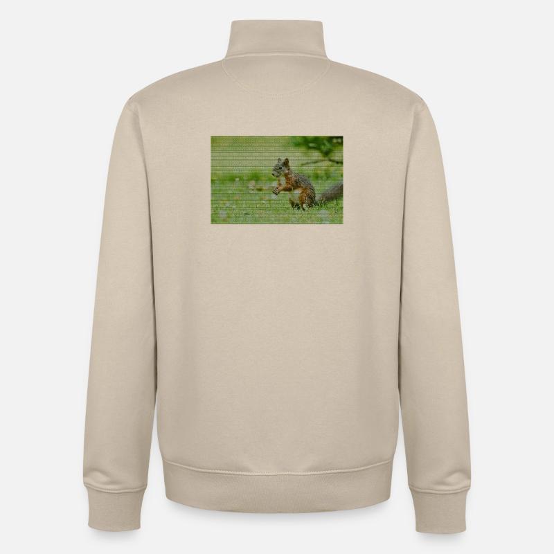 Eichhörnchen Wald Muster - Unisex Organic Zip Sweatshirt von Stanley/Stella - Cremebeige
