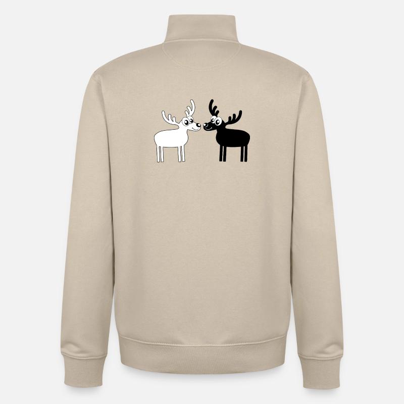 Élans - Sweat zippé unisexe en coton bio Stanley/Stella - beige crème