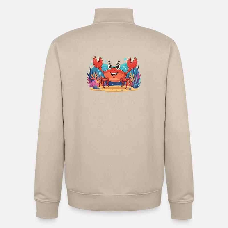 Crabe sous-marin joyeux - Sweat zippé unisexe en coton bio Stanley/Stella - beige crème