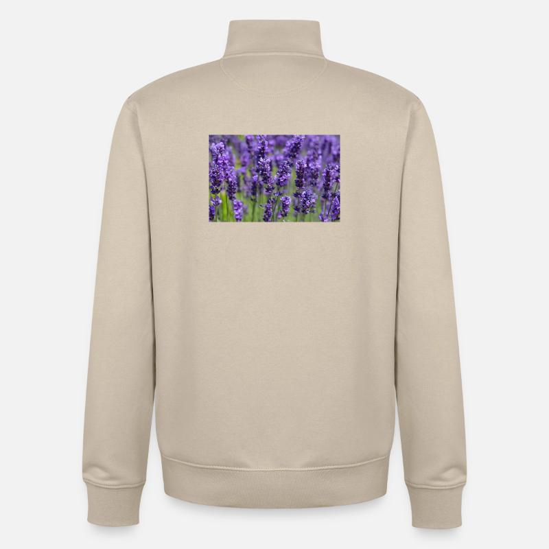 Lavender Field Dreamscape - Unisex Organic Zip Sweatshirt by Stanley/Stella - desert dust