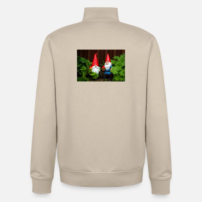 Garten Gnomenfreude - Unisex Organic Zip Sweatshirt von Stanley/Stella - Cremebeige