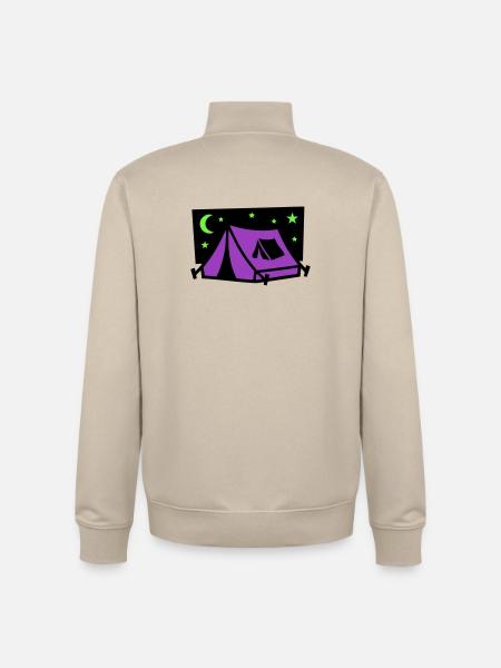 Festival Tent Night Logo - Unisex Organic Zip Sweatshirt by Stanley/Stella - desert dust