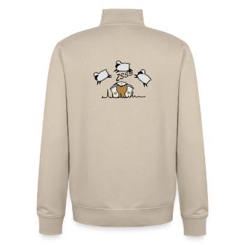 La compter les moutons - Sweat zippé unisexe en coton bio Stanley/Stella - beige crème - Dos - AI Model Male 185 dark (185cm)