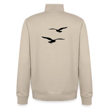 fliegende moewen vogel urlaub - Unisex Organic Zip Sweatshirt von Stanley/Stella - Cremebeige - Hinten - AI Model Male 185 dark (185cm)