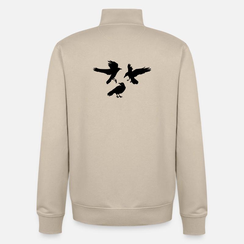 Trois corbeaux - Sweat zippé unisexe en coton bio Stanley/Stella - beige crème