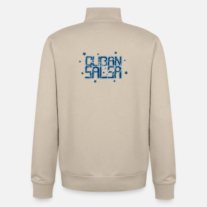 Salsa cubaine Rueda Timba Danse - Sweat zippé unisexe en coton bio Stanley/Stella - beige crème