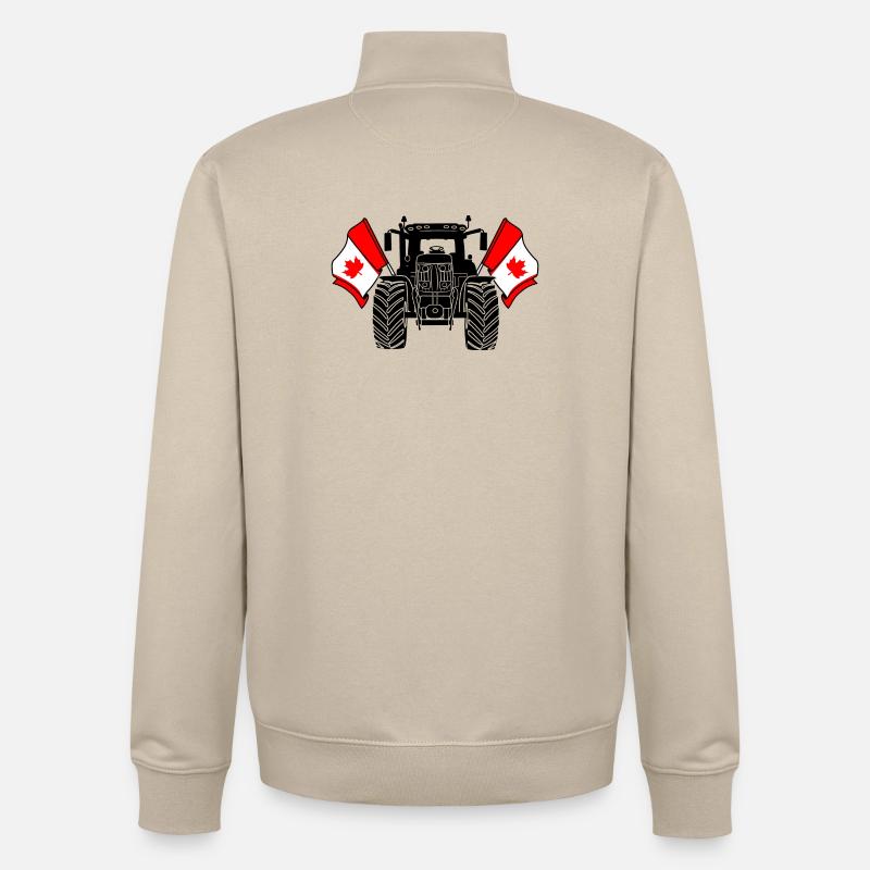 Tractor Two Flags Canada - Unisex Organic Zip Sweatshirt by Stanley/Stella - desert dust