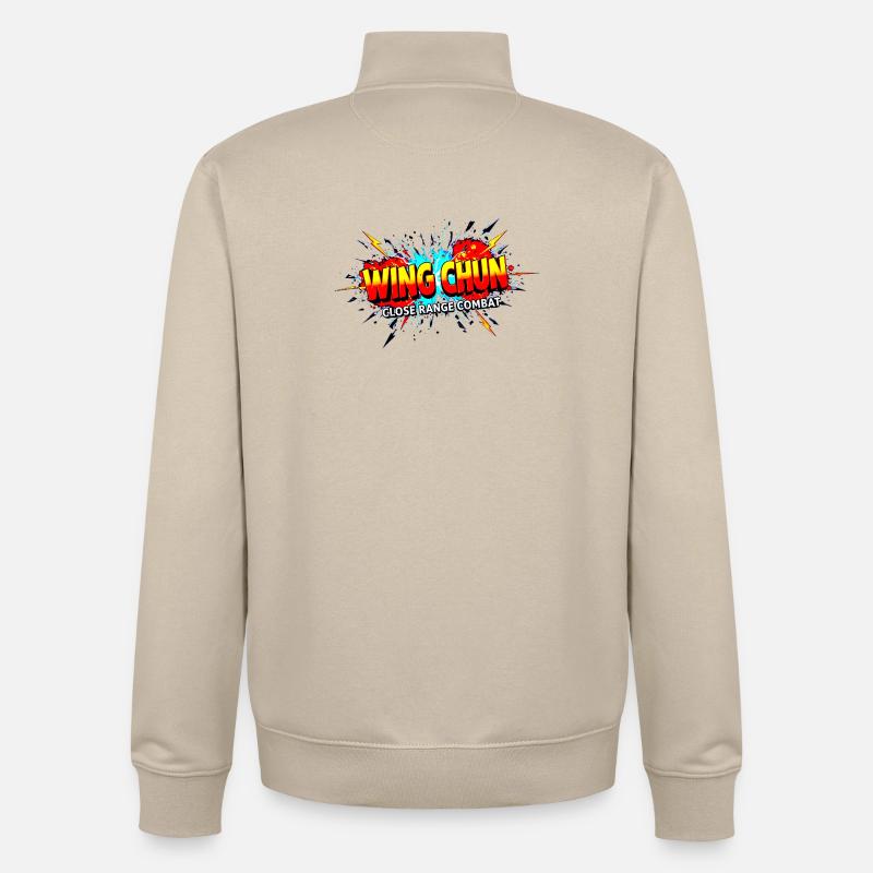 Wing Chun shirt explosion - Unisex Organic Zip Sweatshirt by Stanley/Stella - desert dust