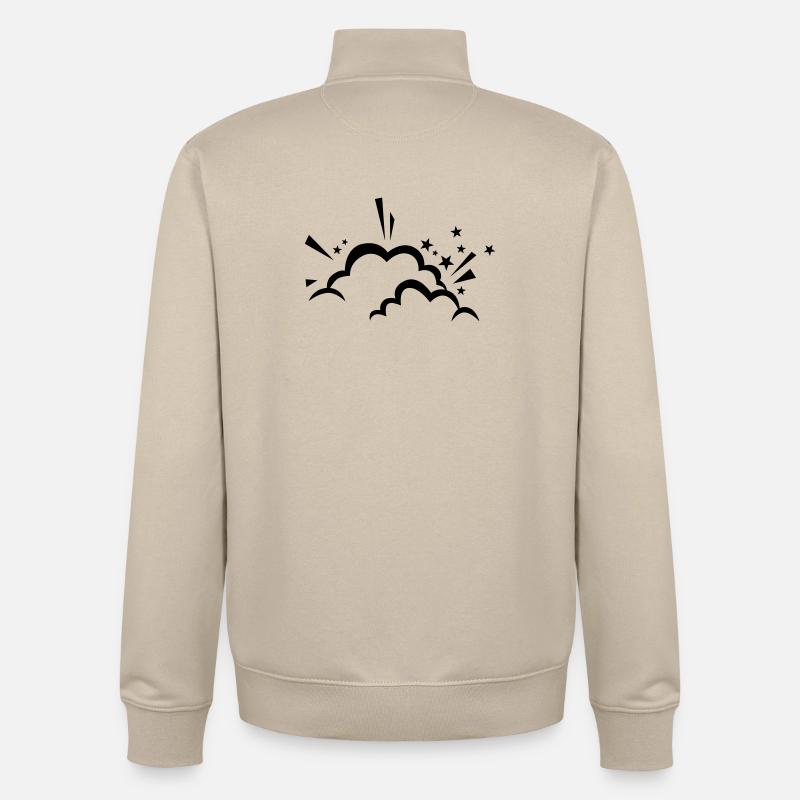 Comic cloud after explosion - Unisex Organic Zip Sweatshirt by Stanley/Stella - desert dust