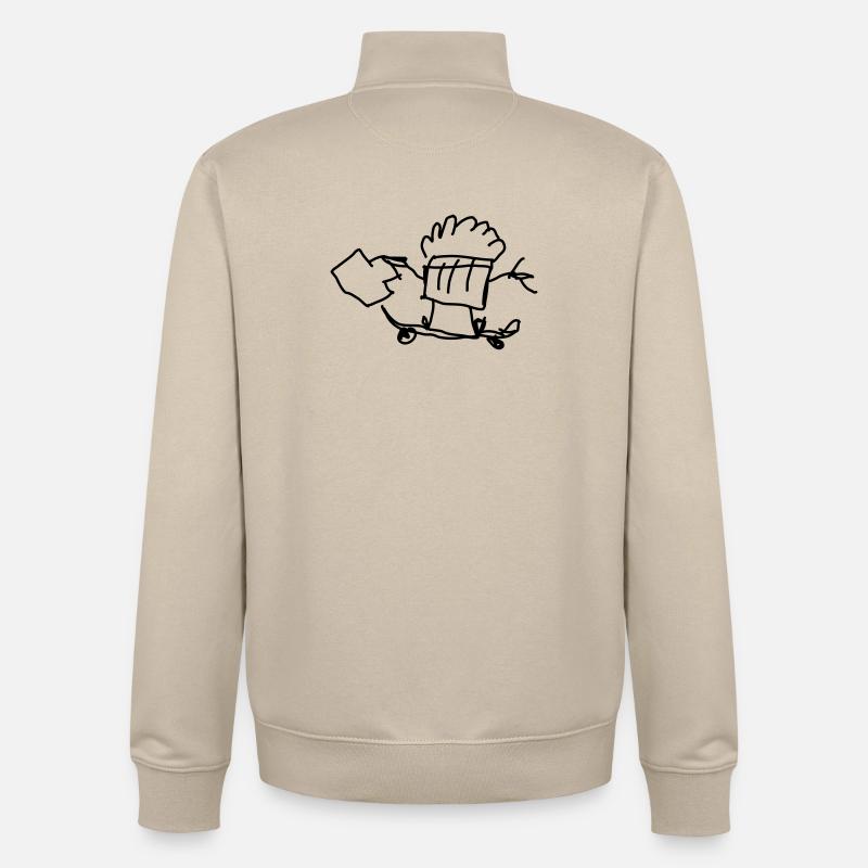 Skating Muffin with Suitcase - Unisex Organic Zip Sweatshirt von Stanley/Stella - Cremebeige