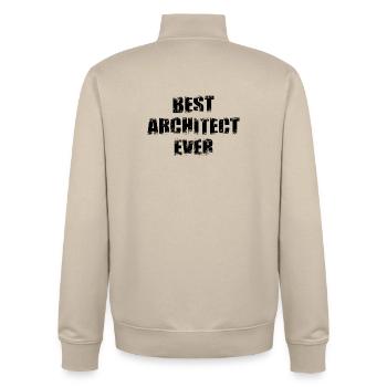 architect - Unisex Organic Zip Sweatshirt by Stanley/Stella - desert dust - Back - AI Model Male 185 dark (185cm)