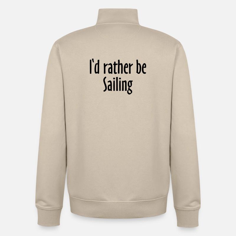 I'd rather be Sailing (FR) - Sweat zippé unisexe en coton bio Stanley/Stella - beige crème