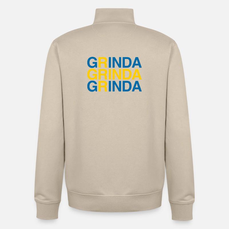 GRINDA Sverige Suède Suède Drapeau - Sweat zippé unisexe en coton bio Stanley/Stella - beige crème