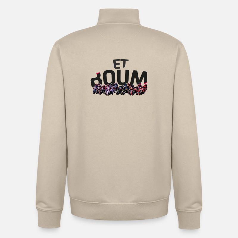 ET BOUM - Sweat zippé unisexe en coton bio Stanley/Stella - beige crème