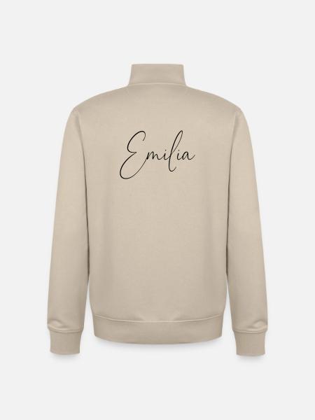 Emilia / Handwriting Design Personalized - Unisex Organic Zip Sweatshirt by Stanley/Stella - desert dust