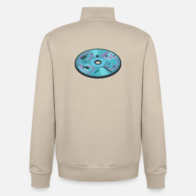 Digital Future Computer 90s Retro Design - Unisex Organic Zip Sweatshirt by Stanley/Stella - desert dust