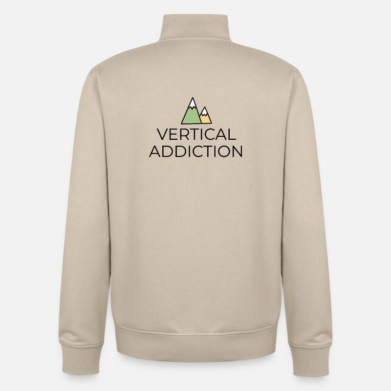 Vertical Addiction - Design mit Bergspitzen - Unisex Organic Zip Sweatshirt von Stanley/Stella - Cremebeige
