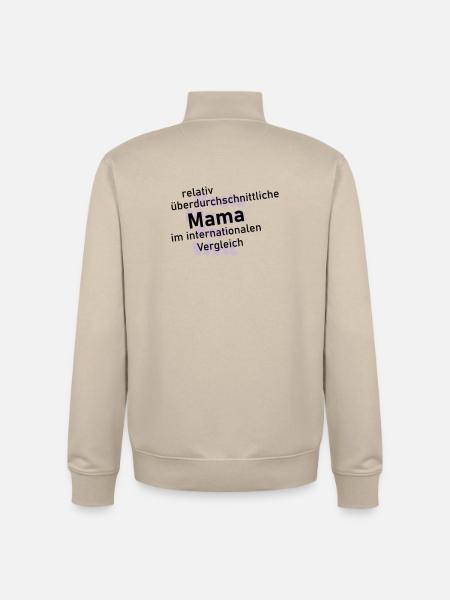 überdurchschnittliche mama - Unisex Organic Zip Sweatshirt von Stanley/Stella - Cremebeige