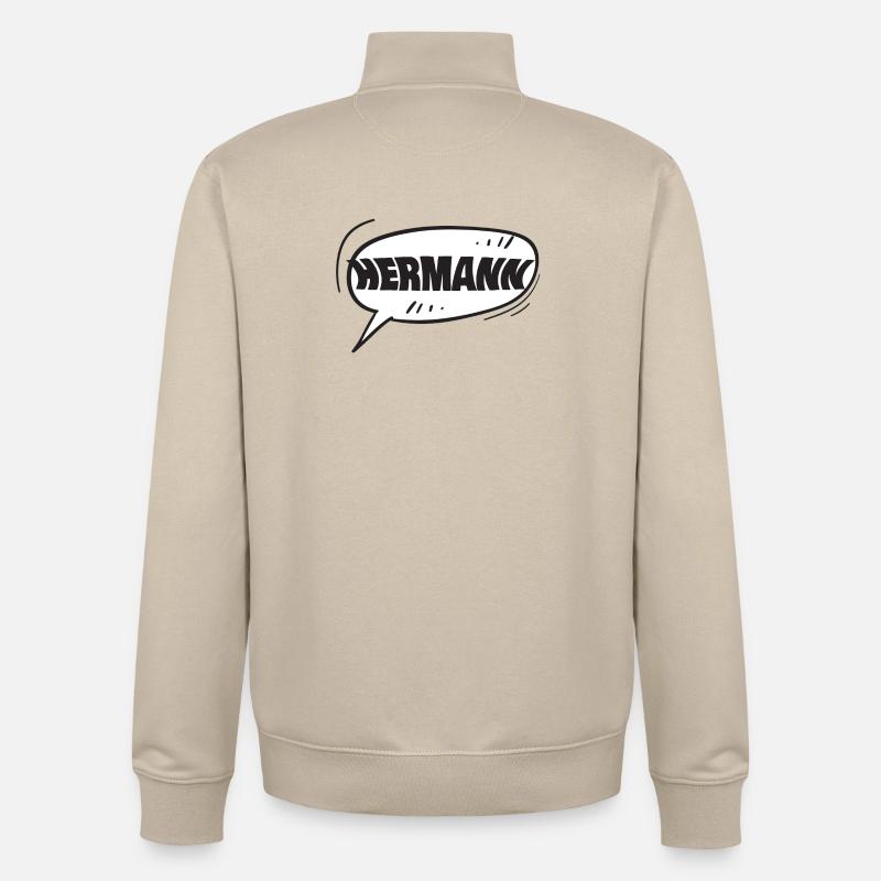 First name Hermann - Unisex Organic Zip Sweatshirt by Stanley/Stella - desert dust