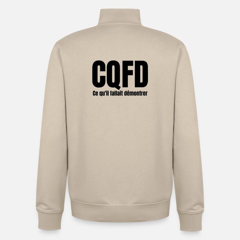 mathématiques, math, CQFD - Sweat zippé unisexe en coton bio Stanley/Stella - beige crème